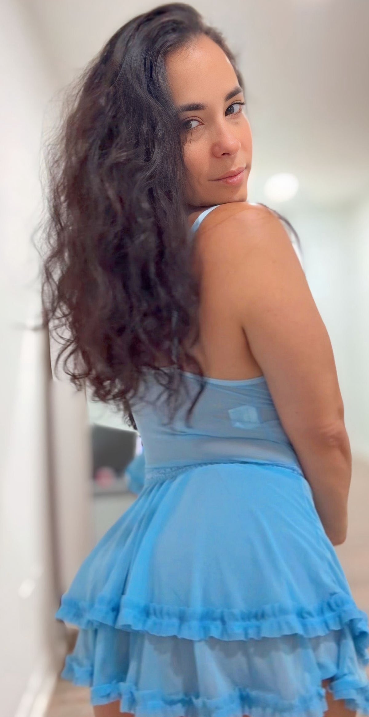 Sky Blue Flirty Babydoll Set