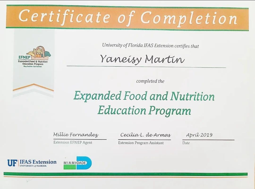 Yaneisy Martin - Expanded Food and Nutrition Education Program - University of Florida IFAS Extension